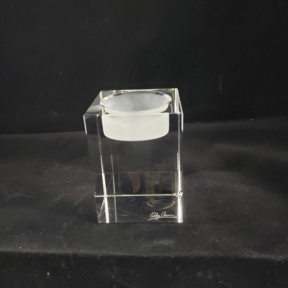 Oleg Cassini Fine Crystal Votive Candle Holder Geometric Modern - Picture 6 of 7